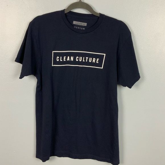 Clean Culture Navy Blue logo Graphic T Shirt - Picture 4 of 6